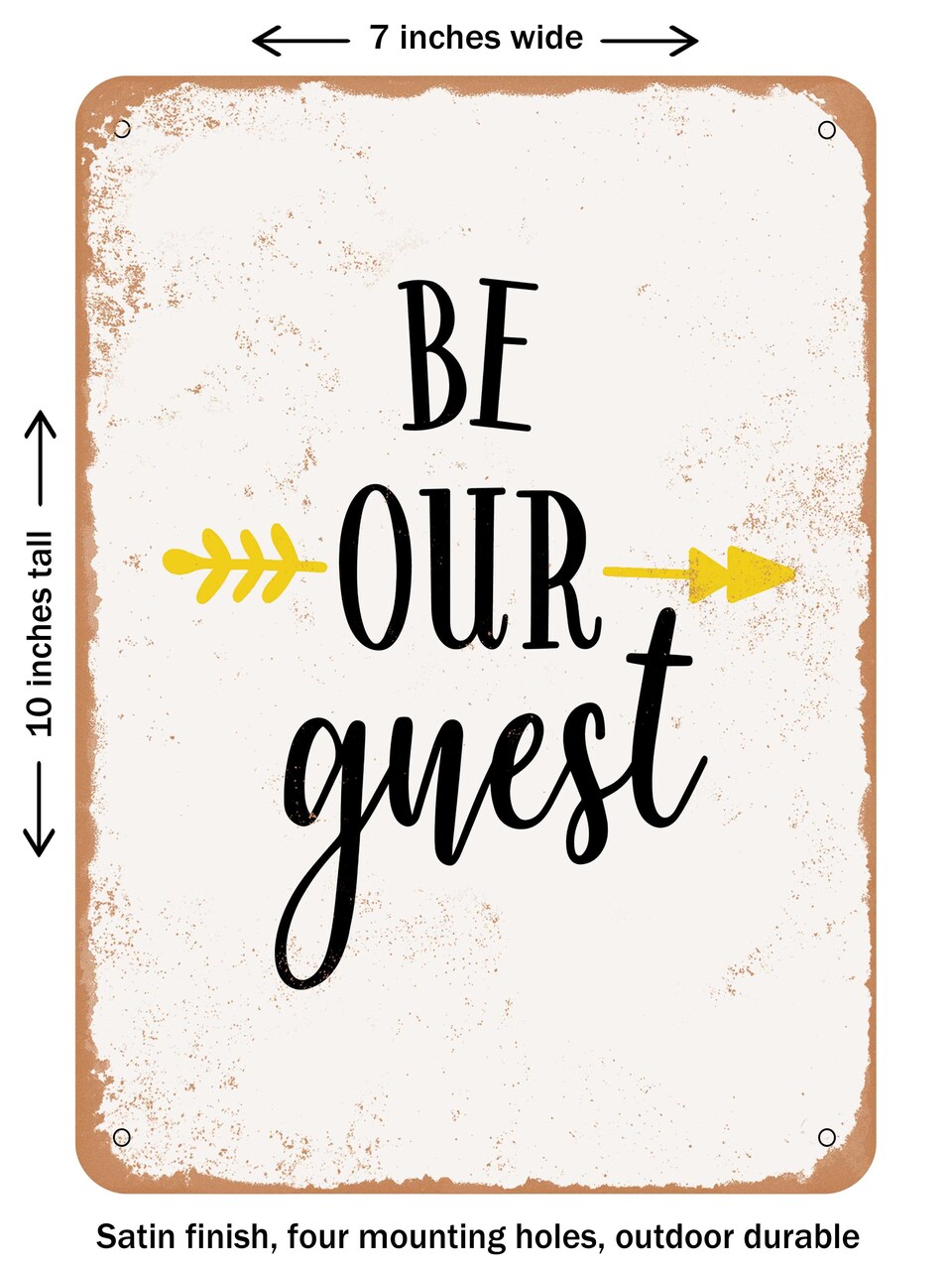 DECORATIVE METAL SIGN - Be Our Guest - 6 - Vintage Rusty Look